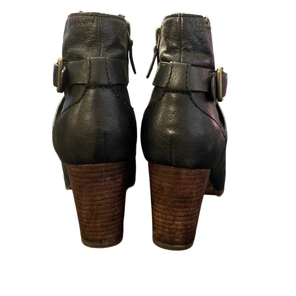 Cole Haan Cassidy Ankle Bootie D41598 Leather Zip Closure Straps Black Women 7.5 - Picture 6 of 12